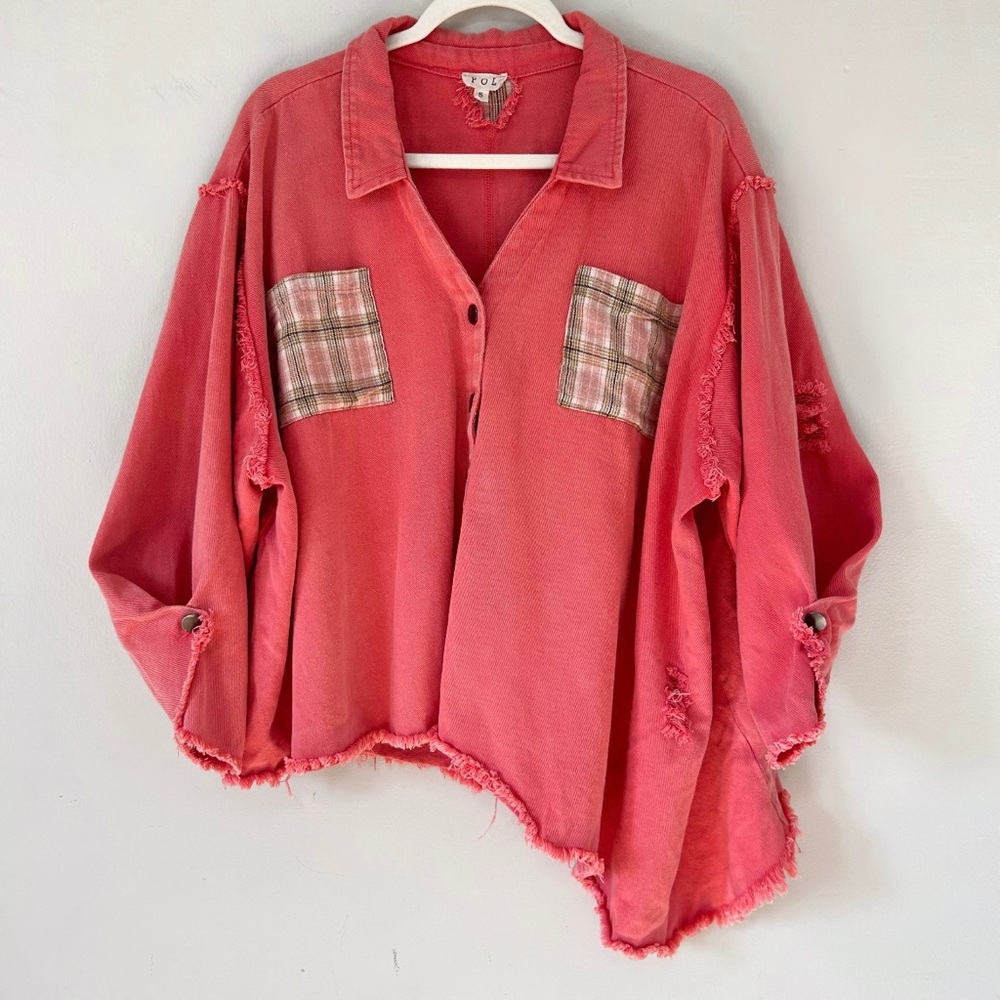 POL jacket button-up pink trendy shacket